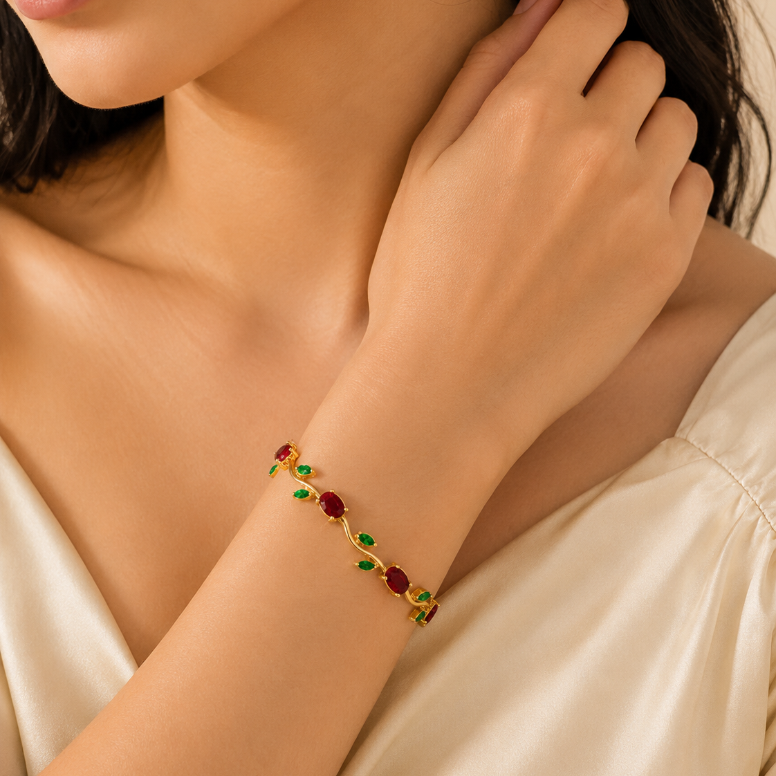 Ruby Blossom Tulip Bracelet