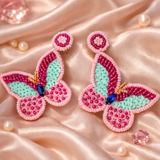 Blush Flutter Butterfly Earrings