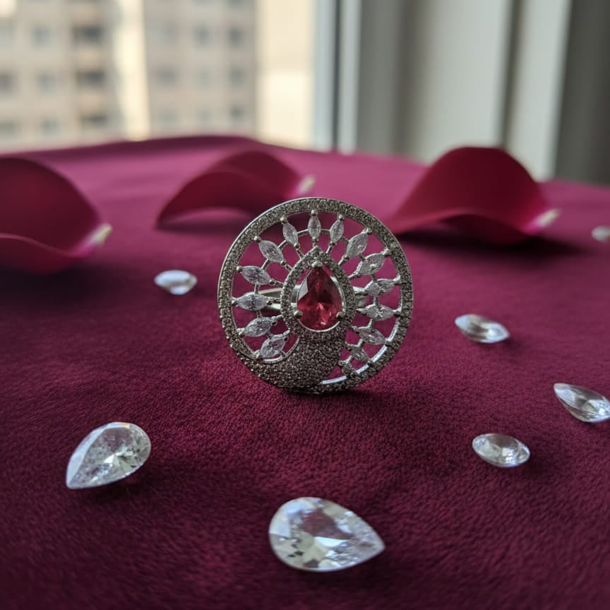 Ruby Bloom Halo Statement Ring