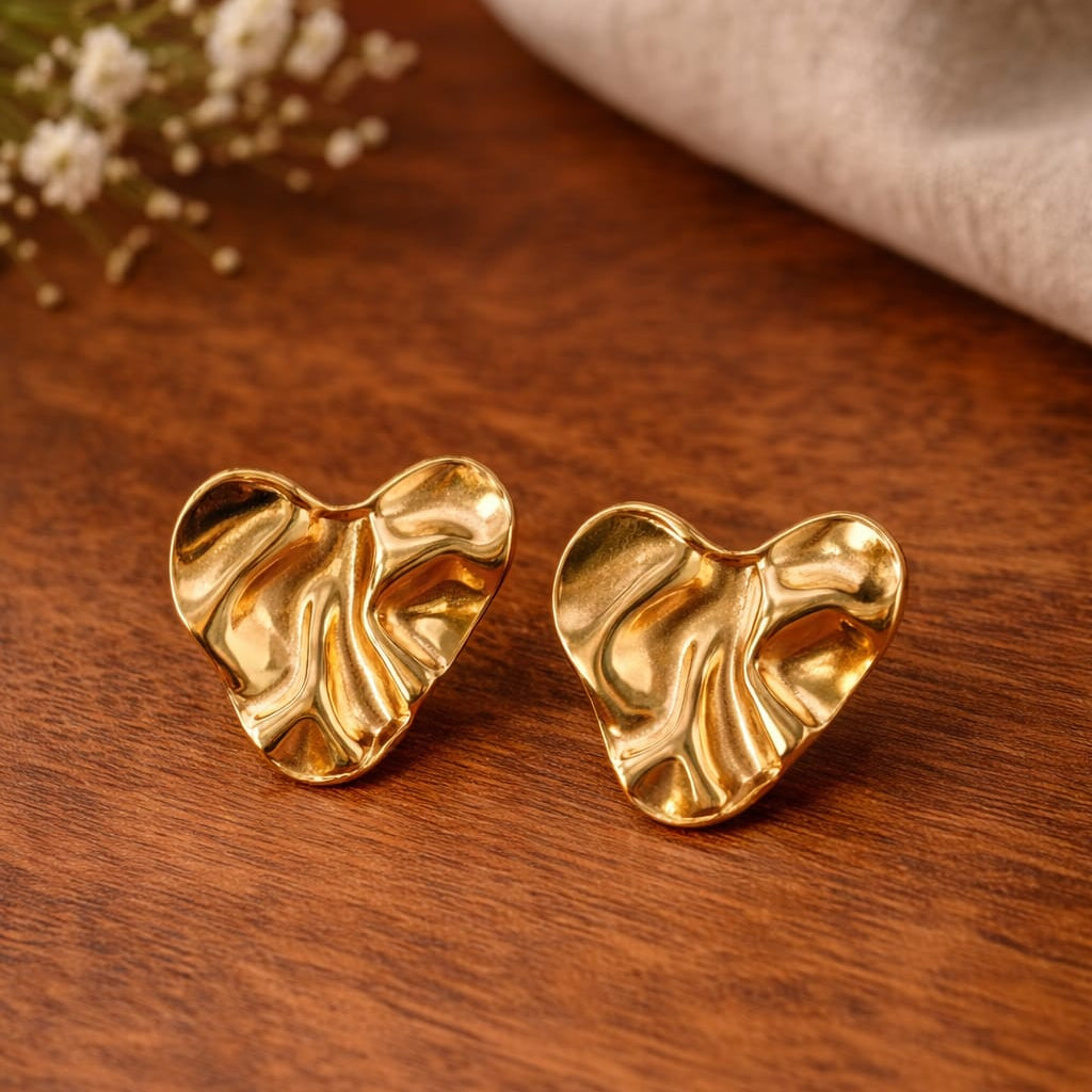 Golden Melt Heart Studs