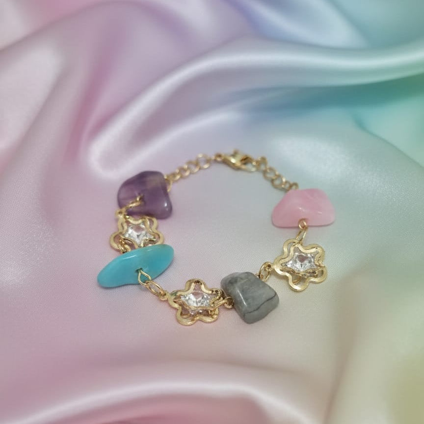 Pastel Charm Gold Bracelet