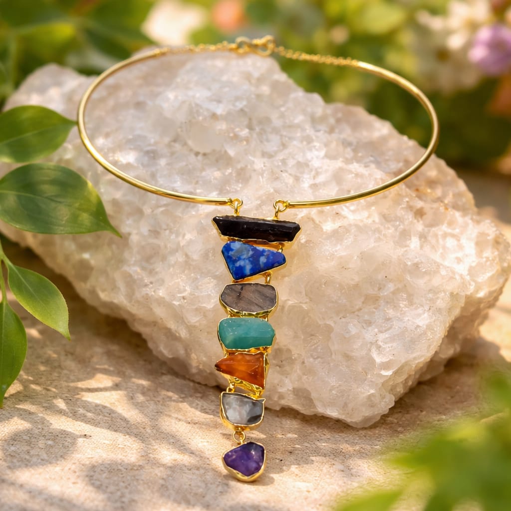Golden Aura Multi-Stone Choker