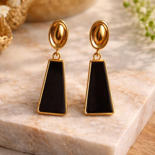 Aqua Luxe Geometric Drop Earrings