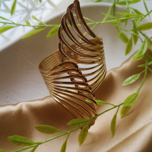Golden Wing Sculpt Cuff Bracelet