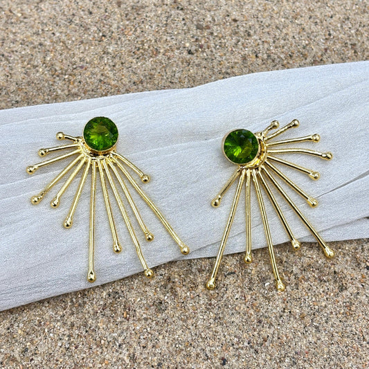 Oceanburst Gold Fan Earrings
