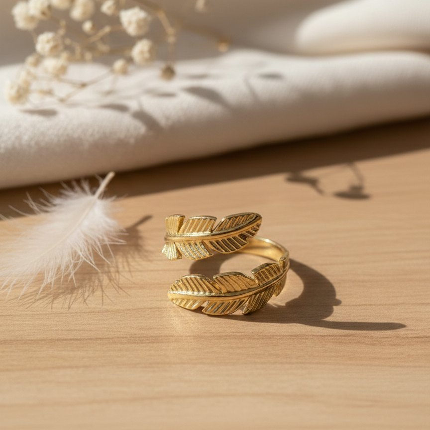 Golden Laurel Wrap Ring