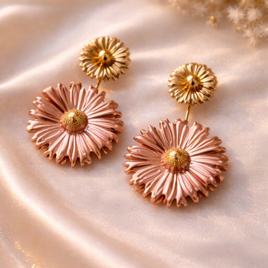 Blush Bloom Statement Earrings