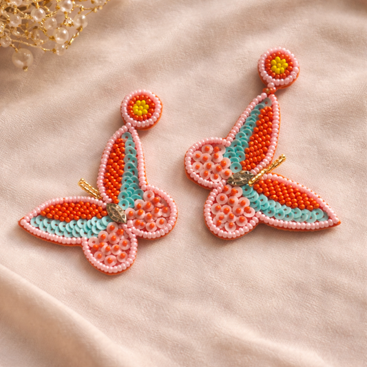 Blush Flutter Butterfly Earrings