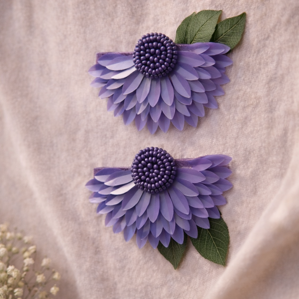 Lavender Bloom Statement Earrings