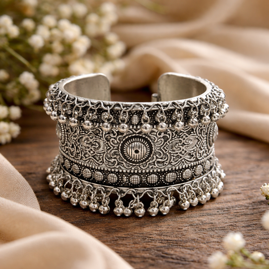 Rajwada Oxidised Ghungroo Kada