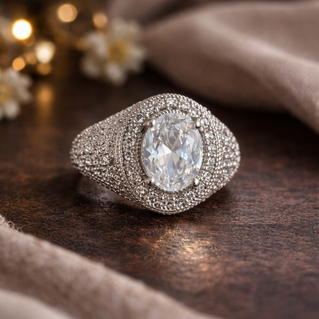 Oval Radiance Crystal Ring