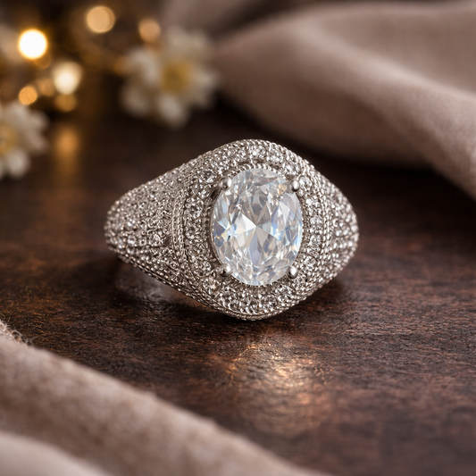 Oval Radiance Crystal Ring