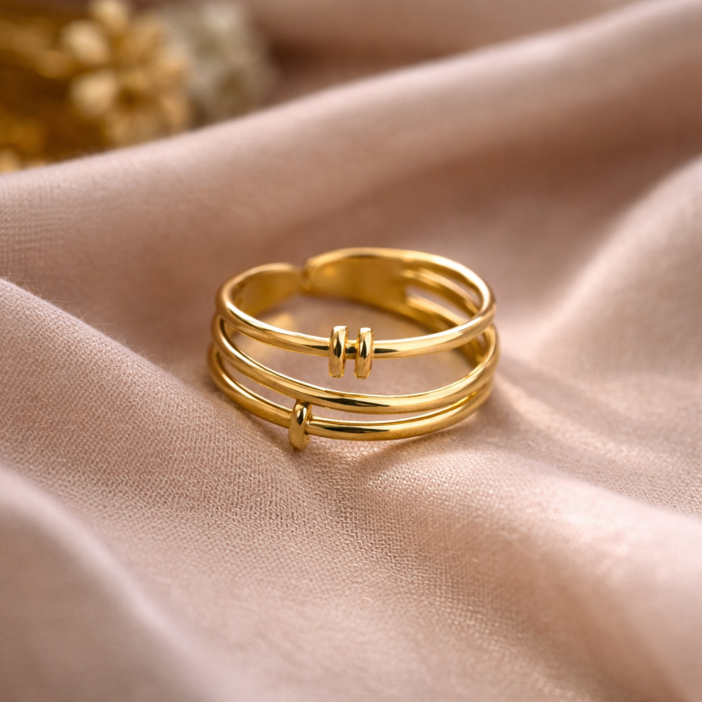 Minimalist Triple Band Gold Ring