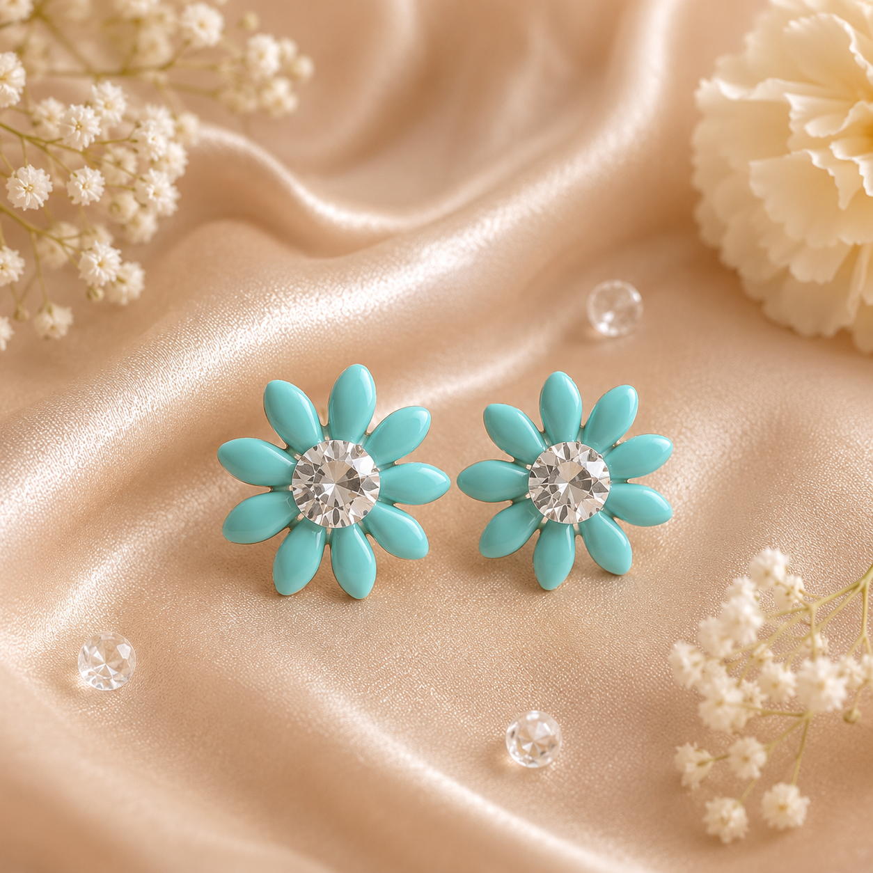 Crystal Daisy Stud Earrings