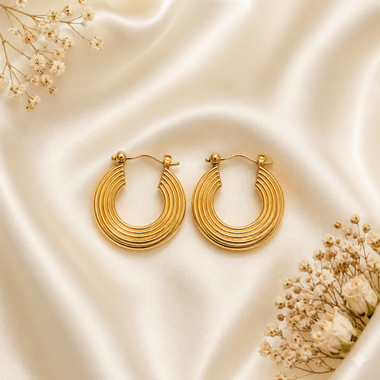 Golden Layered Hoop Earrings