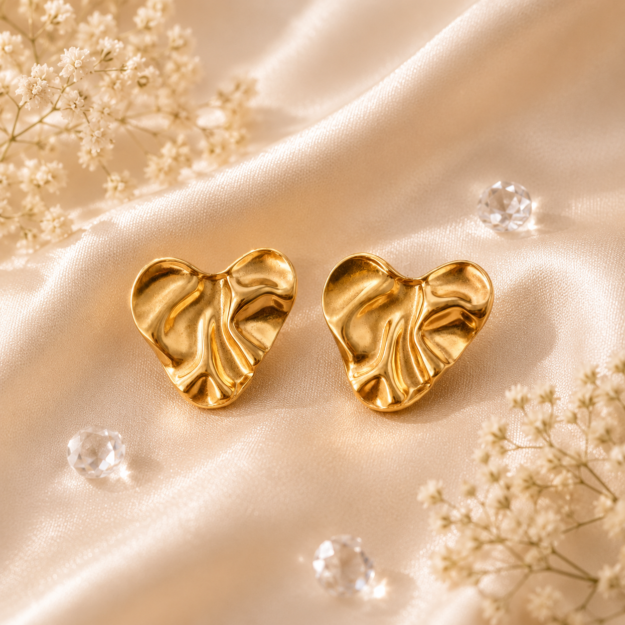 Golden Melt Heart Studs