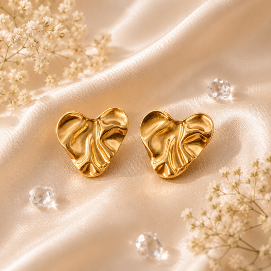 Golden Melt Heart Studs