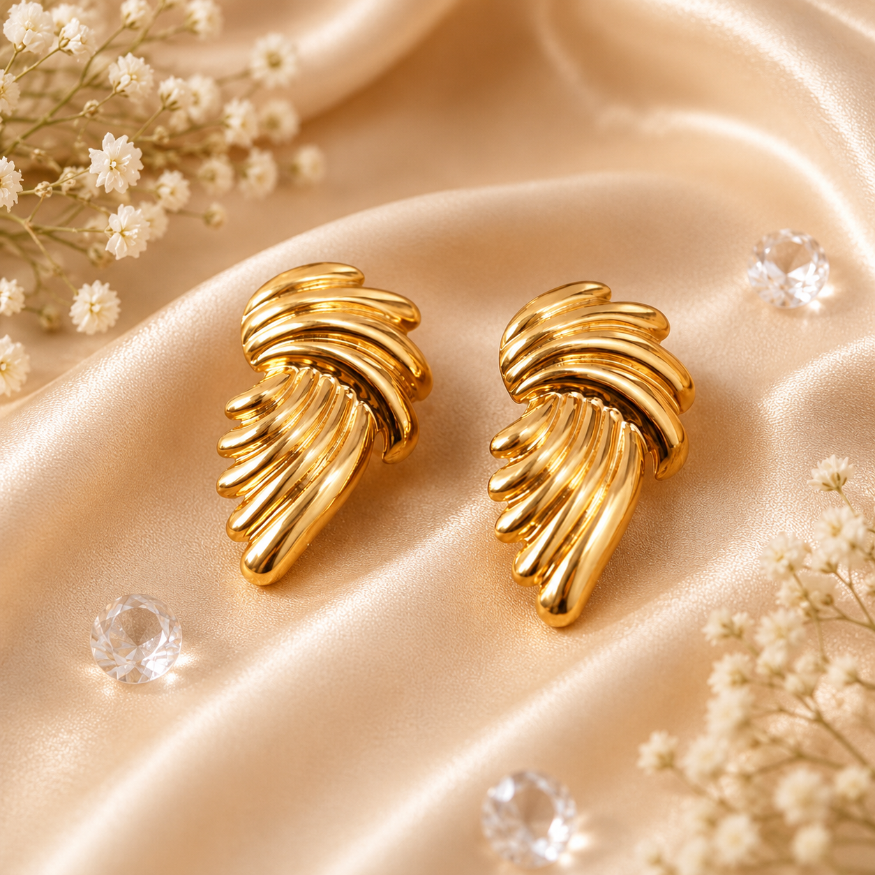 Golden Twist Shell Studs