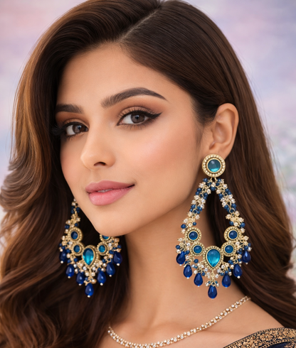 Royal Sapphire Chandeliers Earrings