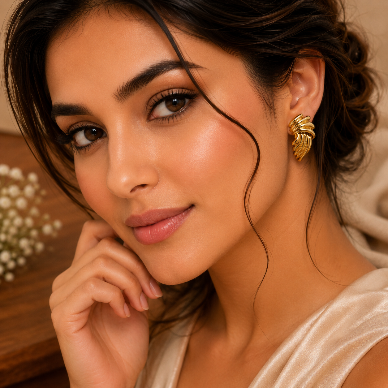 Golden Twist Shell Studs