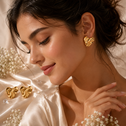 Golden Melt Heart Studs