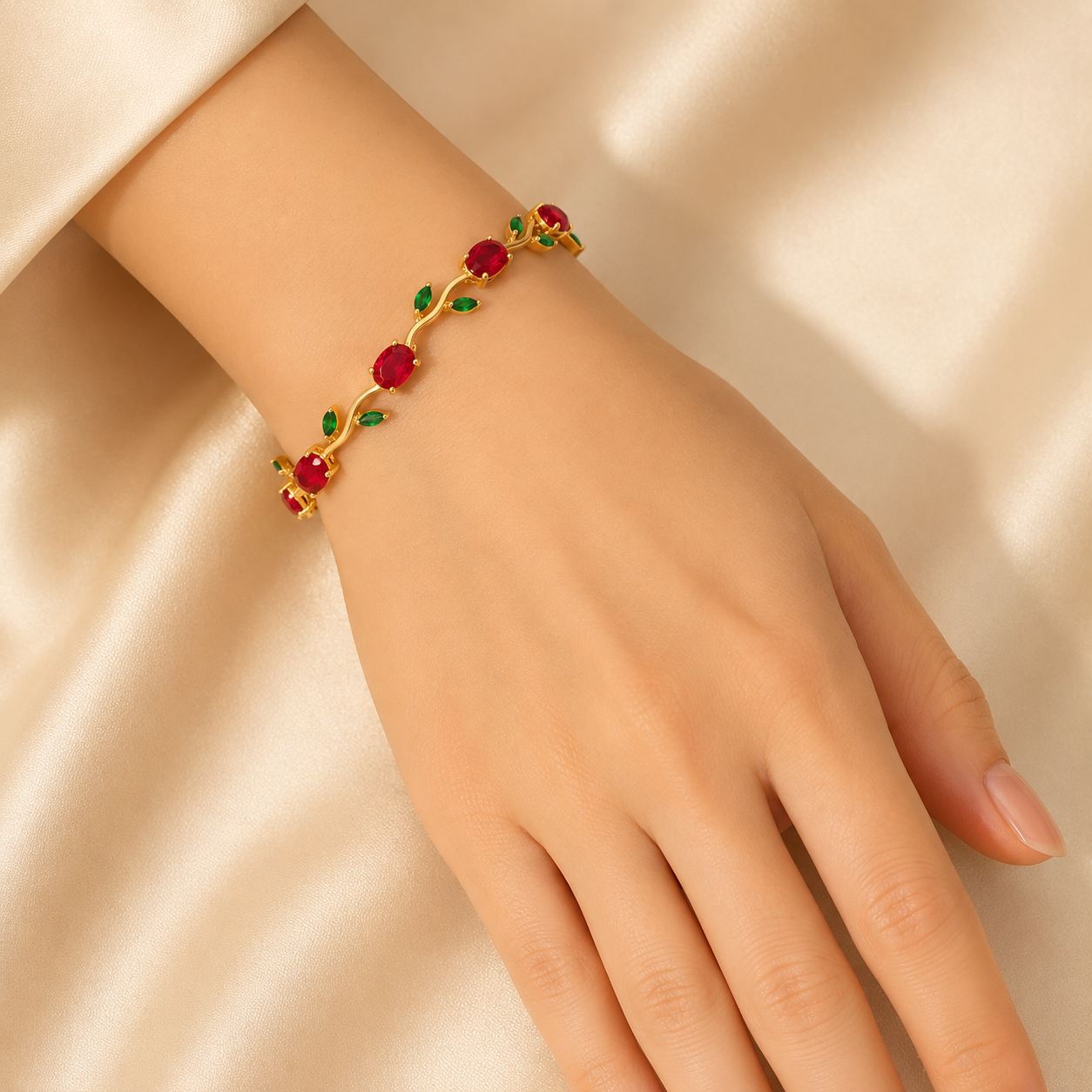 Ruby Blossom Tulip Bracelet
