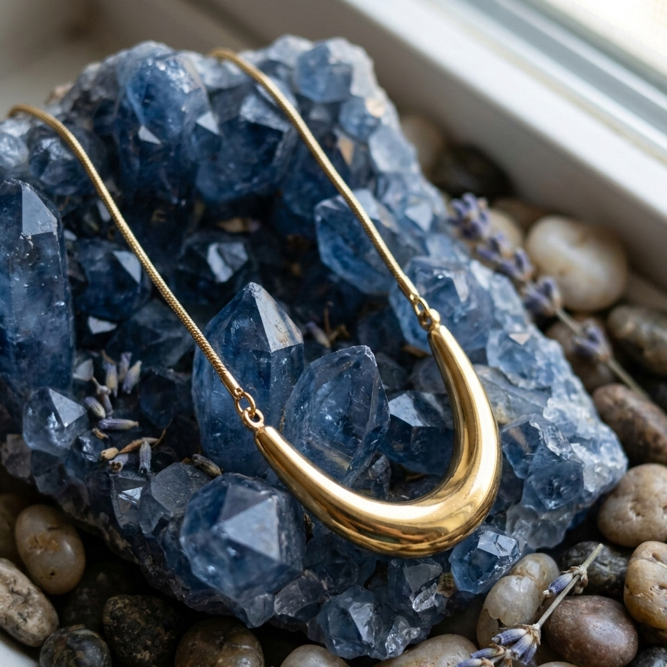 Golden Crescent Necklace