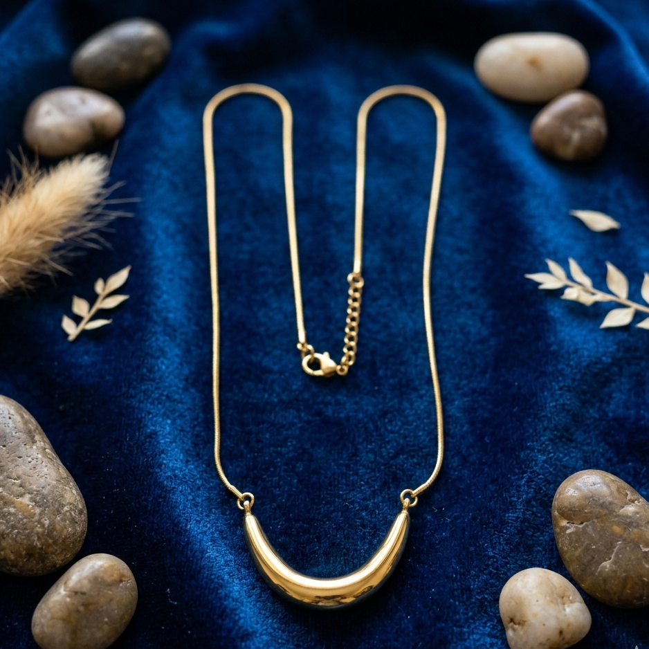 Golden Crescent Necklace