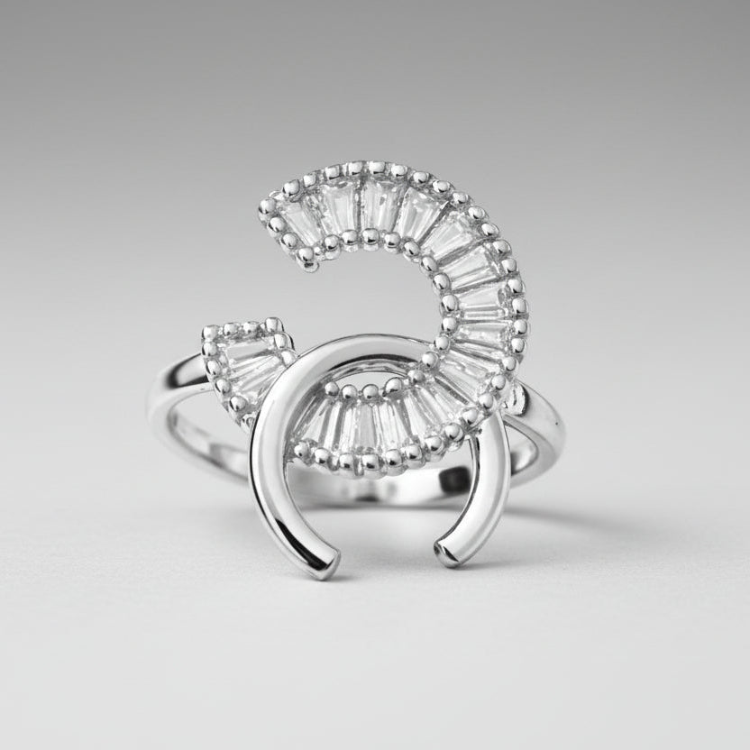 Double Curve Silver Ring