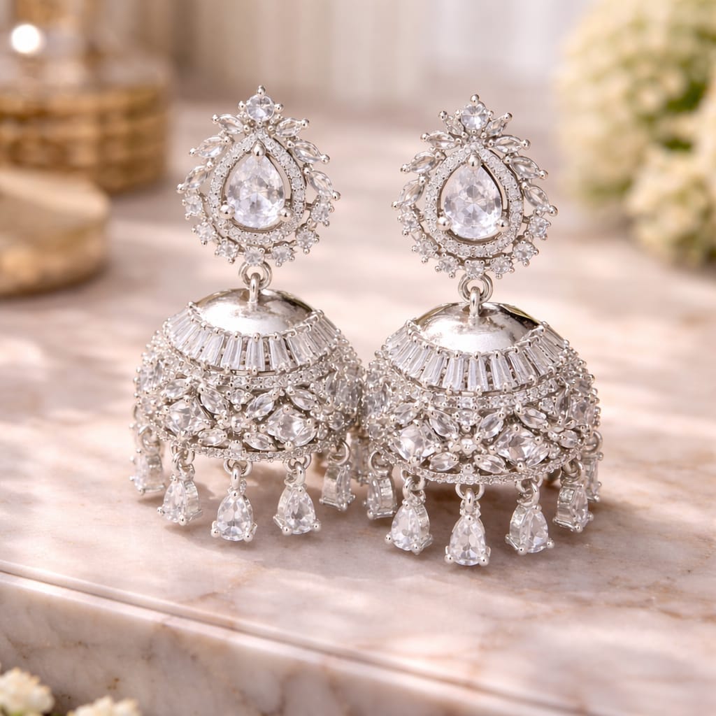 Crystal Royale Jhumka Earrings