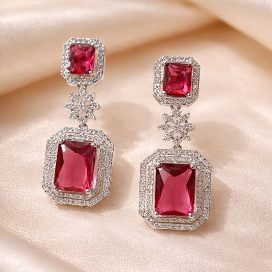 Ruby Royale Drop Earrings