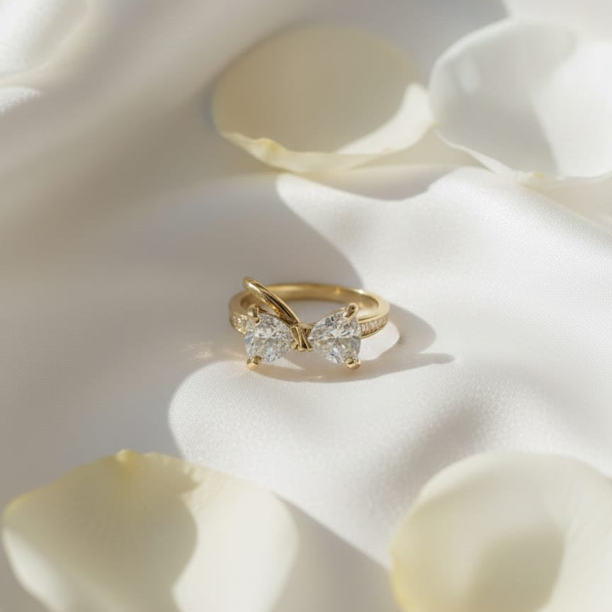 Golden Bow Spark Ring