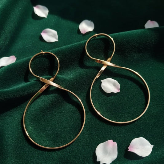 Infinity Loop Gold Statement Earrings