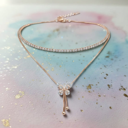 Blossom Grace Rose Gold Layered Necklace