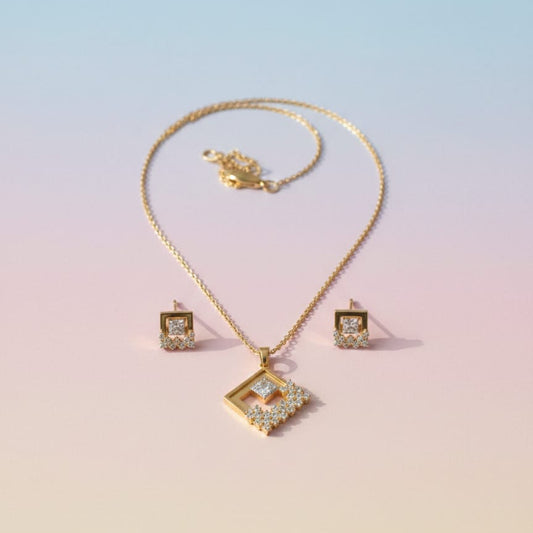Golden Prism Pendant Set