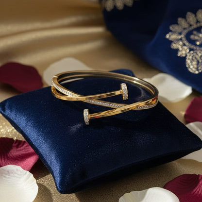 Golden Grace Crossover Bracelet