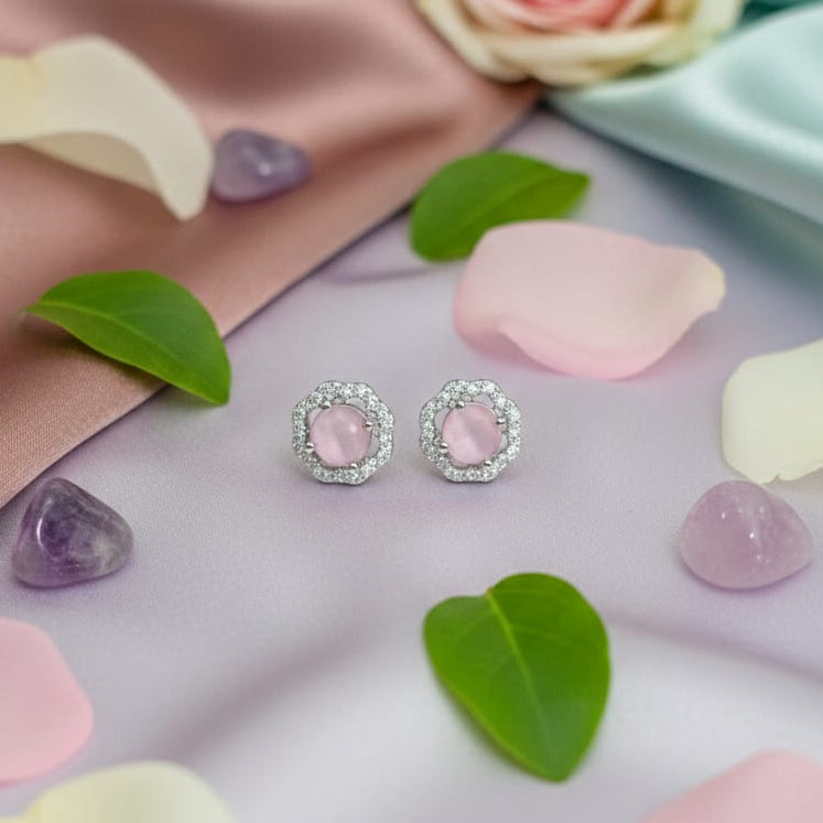 Rosé Blossom Stud Earrings