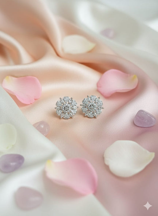 Celeste Bloom Diamond Stud Earrings