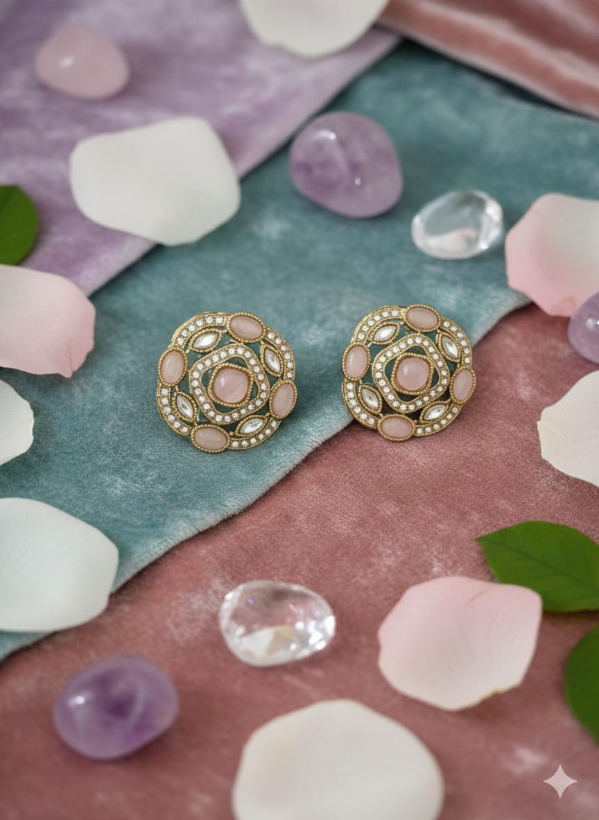Blush Royale Antique Stud Earrings