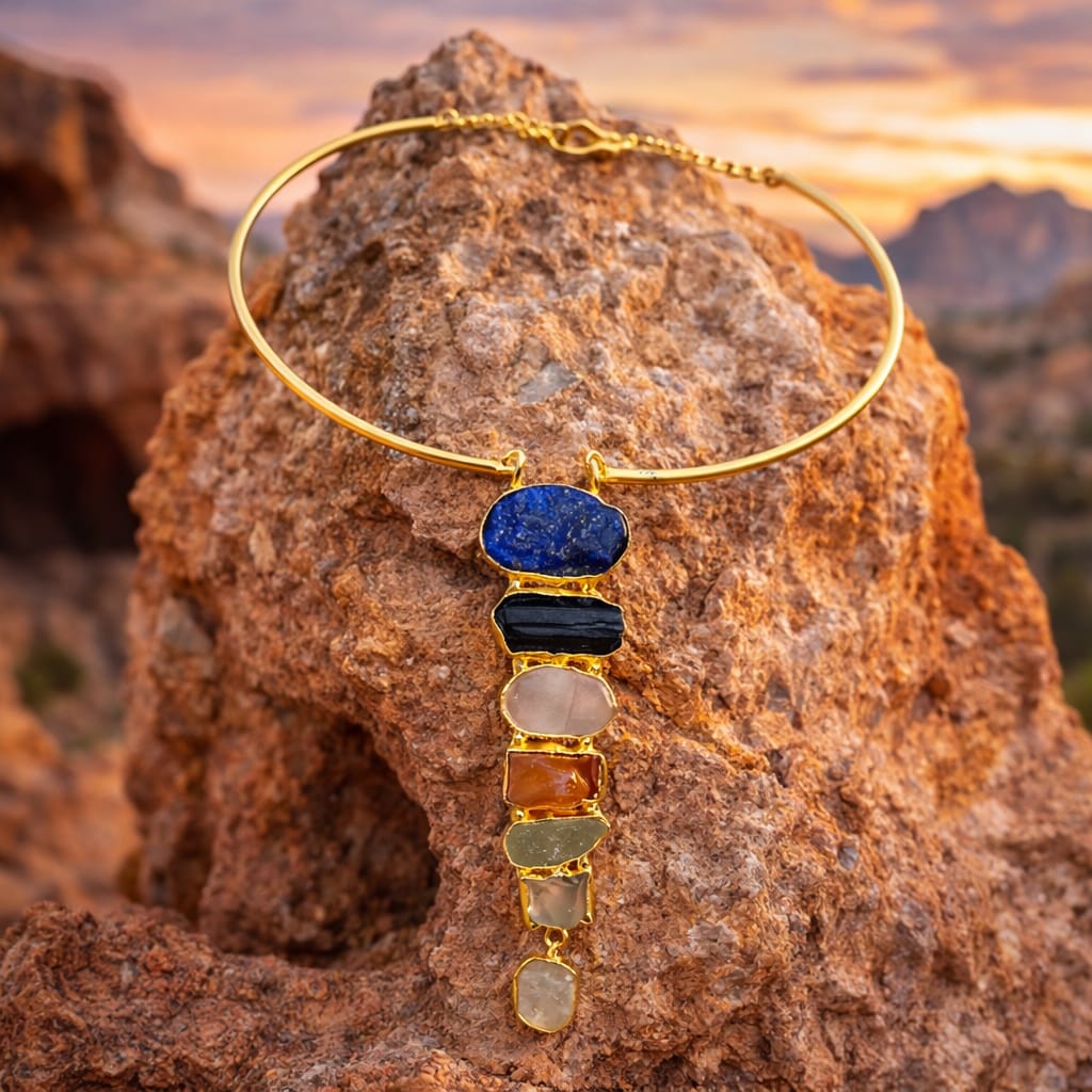Desert Sapphire Cascade Choker