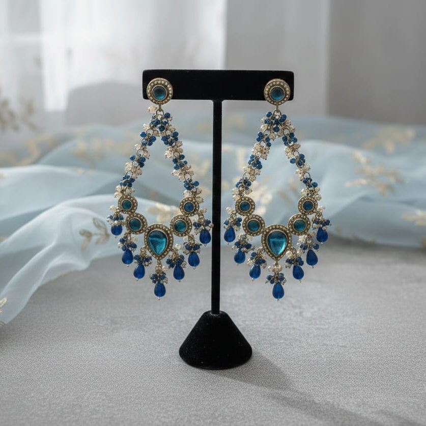 Royal Sapphire Chandeliers Earrings