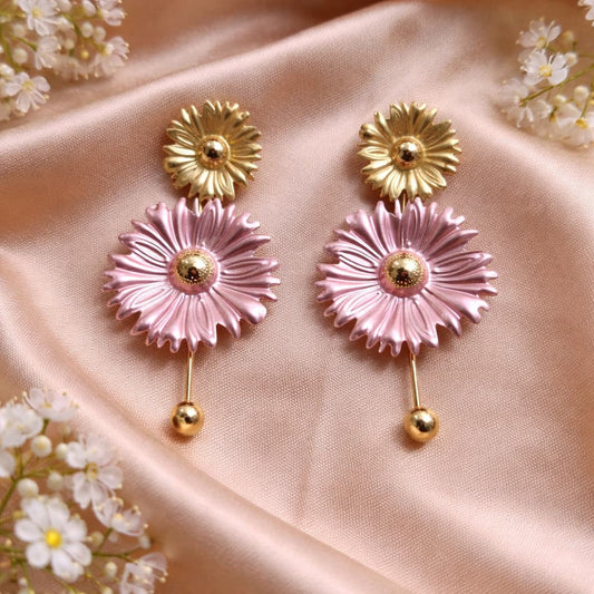 Blush Bloom Statement Earrings