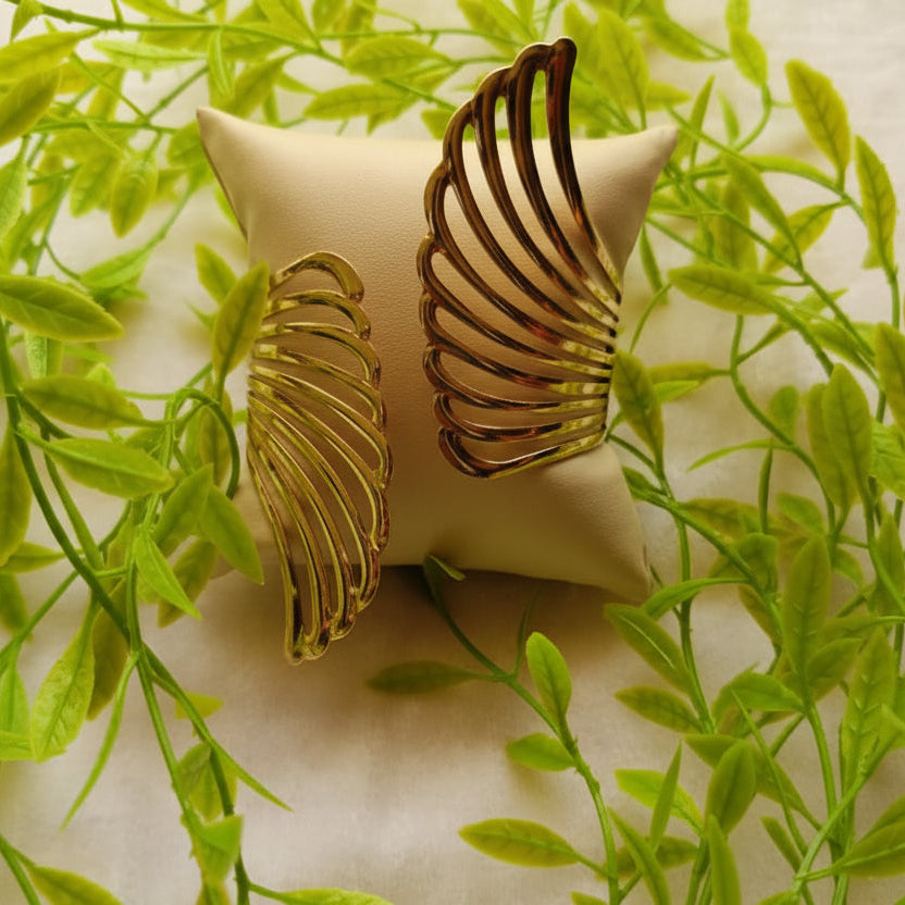 Golden Wing Sculpt Cuff Bracelet