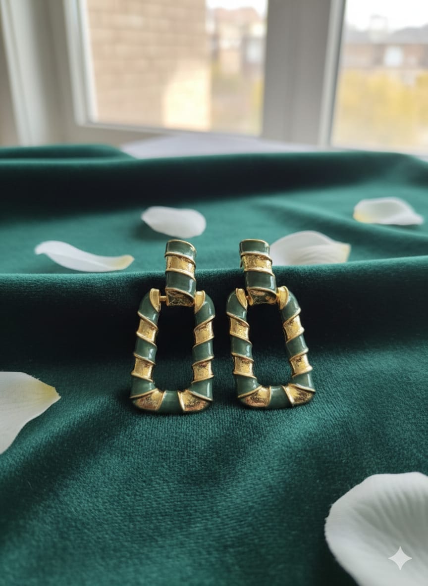 Emerald Bamboo Luxe Earrings