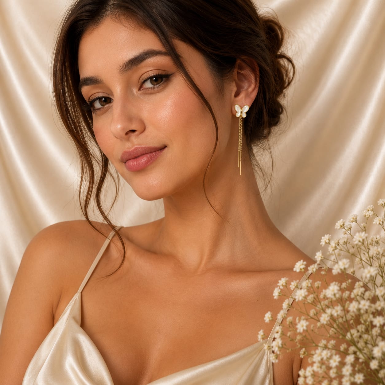 Golden Butterfly Tassel Earrings